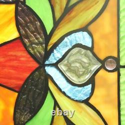 25 Tiffany-Style Stained Glass VIctorian Sunburst Floral Window Panel