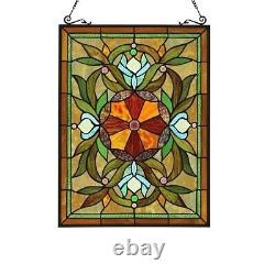 25 Tiffany-Style Stained Glass VIctorian Sunburst Floral Window Panel