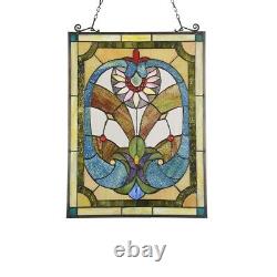 25 Unique Blues & Greens Victorian Stained Glass Window Panel