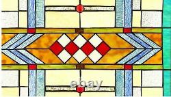 25 x 17.5 Bright Mission Tiffany Style Stained Glass Window Panel