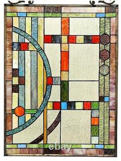 25 x 17.5 Mission Lunes Tiffany Style Stained Glass Window Panel