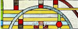 25 x 17.5 Mission Lunes Tiffany Style Stained Glass Window Panel