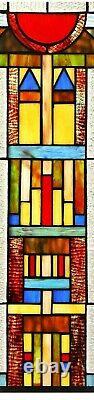 25 x 17.5 Mission Towers Tiffany Style Stained Glass Window Panel