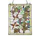 25 x 18 Hummingbird & Grapes Stained Glass Tiffany Style Window Panel