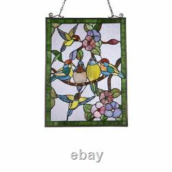 25 x 18 hummingbirds Stained Glass Tiffany Style Window Panel