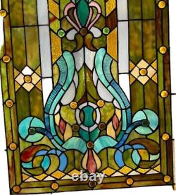 25x18 Victorian Royal Tiffany style stained glass window panel