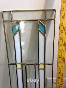 26.125 x 8.125 Stained glass window panel with all brass joints 2 available