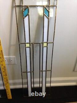 26.125 x 8.125 Stained glass window panel with all brass joints 2 available