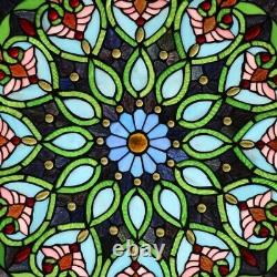 26 x 26 Victorian Style Stained Glass Round Arabella Window Panel
