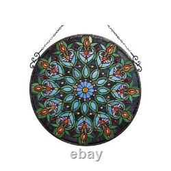 26 x 26 Victorian Style Stained Glass Round Arabella Window Panel