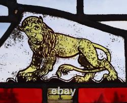 27 Tall Antique French Stained/Leaded Glass Panel/Collage with New Leading