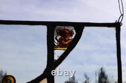 27 Tall Antique French Stained/Leaded Glass Panel/Collage with New Leading