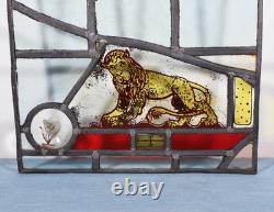 27 Tall Antique French Stained/Leaded Glass Panel/Collage with New Leading