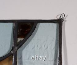 27 Tall Antique French Stained/Leaded Glass Panel/Collage with New Leading 27 Tall Antique French Stained/Leaded Glass Panel/Collage with New Leading