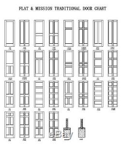 3 Panel Flat Primed Mission Shaker Stile & Rail Solid Core Wood Doors Door Slabs