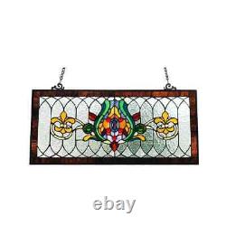 30 Tiffany style Victorian English Pub horseshoe de lis stained glass window