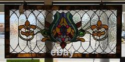 30L Oakley Amber Tiffany-Style Stained Glass Pub Window Panel