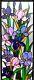 31.5 Flowers in Bloom Iris Stained Glass Tiffany Style Window Panel