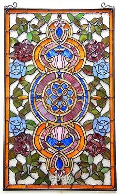32 Floral Sky Stained Glass Window Tiffany Style Panel