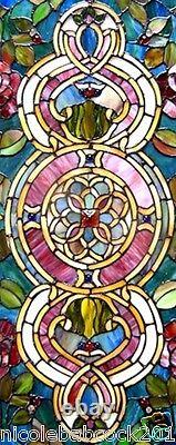 32 Victorian Florals Tiffany Style Engulfed Stained Glass Window Panel