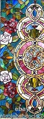 32 Victorian Florals Tiffany Style Engulfed Stained Glass Window Panel