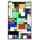 32 x 20 Colorful Tiled Geometry Tiffany Style Stained Glass Window Panel