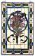 32 x 20 Floral Tiffany Style Stained Tulips Glass Window Panel