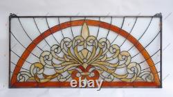 33.5 x 15.75 Handcrafted Stained Glass Panel Hanging Window Panel HF36