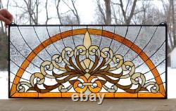 33.5 x 15.75 Handcrafted Stained Glass Panel Hanging Window Panel HF36