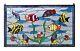 34.5 x 20.5 Tropical Fish under the Sea Handcrafted stained glass window panel