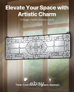 35.2x13 Tiffany Style Stained Glass Window Panel Hanging Transom