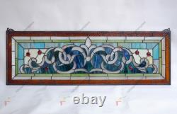 35.5 x 11.75 Handcrafted Tiffany Style Stained Glass Window Panel HF138