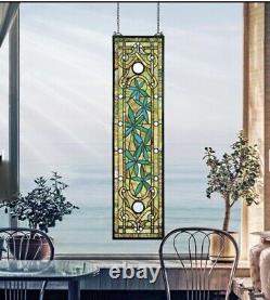 35 Floral Serenity Tiffany Style Stained Glass Window Panel