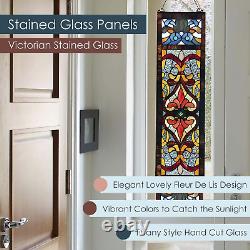 36 H Stained Glass Window Hanging Colorful Glass Panel and Window Suncatcher