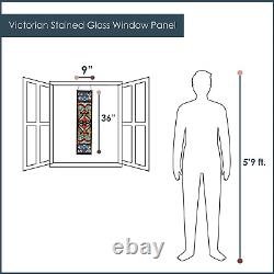 36 H Stained Glass Window Hanging Colorful Glass Panel and Window Suncatcher