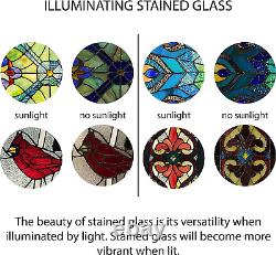 36 H Stained Glass Window Hanging Colorful Glass Panel and Window Suncatcher