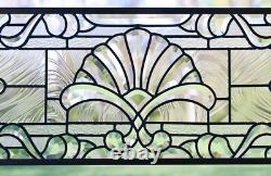 36 x 12 Handcrafted All Clear Stained Glass Window panel Beveled glass panel