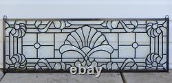 36 x 12 Handcrafted All Clear Stained Glass Window panel Beveled glass panel