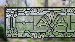 36 x 12 Handcrafted All Clear Stained Glass Window panel Beveled glass panel