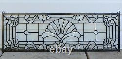 36 x 12 Stunning Handcrafted All Clear stained glass Beveled window panel