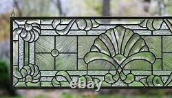 36 x 12 Stunning Handcrafted stained glass Clear Beveled window panel