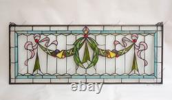 36 x 14 Handcrafted Stained Glass Panel Hanging Window Panel HF45