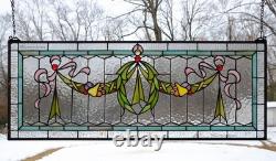 36 x 14 Handcrafted Stained Glass Panel Hanging Window Panel HF45