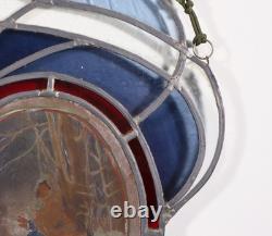 38 Tall Large Antique French Art Nouveau Stained/Leaded Glass Panel 4 Seasons