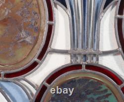 38 Tall Large Antique French Art Nouveau Stained/Leaded Glass Panel 4 Seasons 38 Tall Large Antique French Art Nouveau Stained/Leaded Glass Panel 4 Seasons