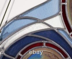 38 Tall Large Antique French Art Nouveau Stained/Leaded Glass Panel 4 Seasons 38 Tall Large Antique French Art Nouveau Stained/Leaded Glass Panel 4 Seasons