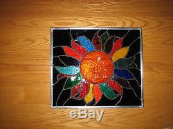 3D Smiling Sun Stained Glass Windows Panel Original