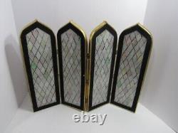 4-panel Stained Glass Decorative Screen By Valerie New In Box