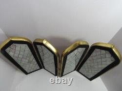 4-panel Stained Glass Decorative Screen By Valerie New In Box