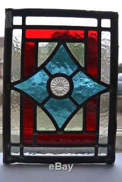 4 traditionally made British leaded light stained glass window panels. R826k